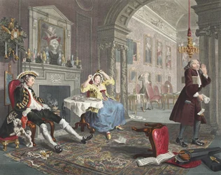 Matrimonio a la Moda, Lámina II, El Tête à Tête, ilustración de 